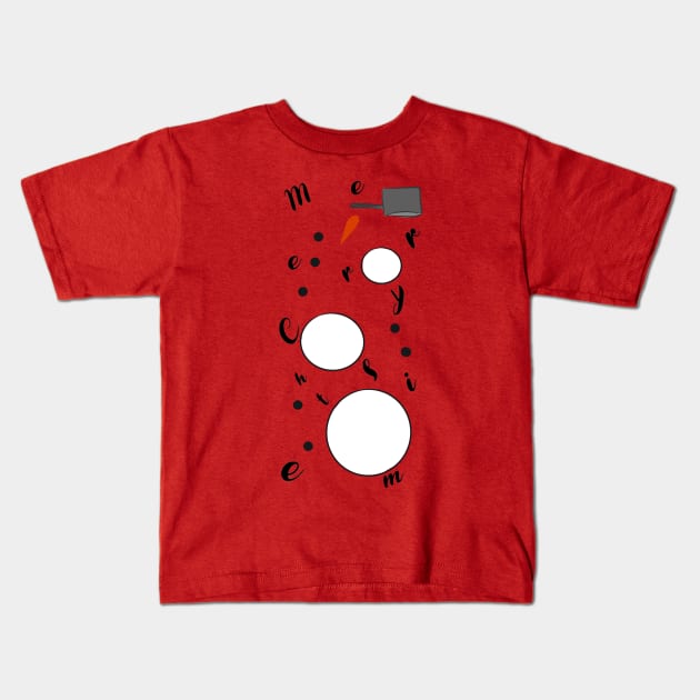 Make you snowman Kids T-Shirt by Drawn by Nathally 